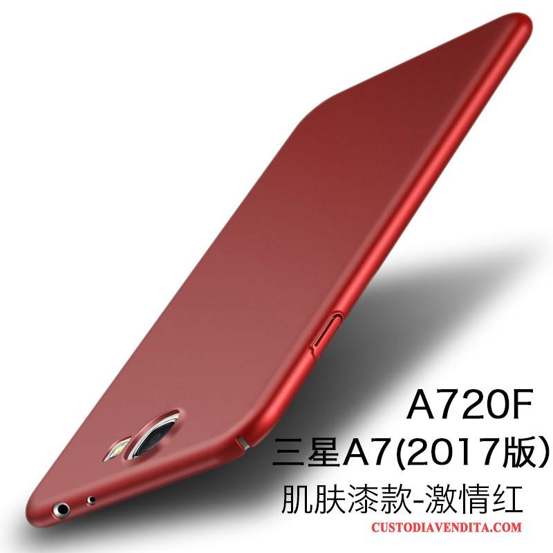 Custodia Samsung Galaxy A7 2017 Protezione Telefono Difficile, Cover Samsung Galaxy A7 2017 Oro Pellicola Protettiva