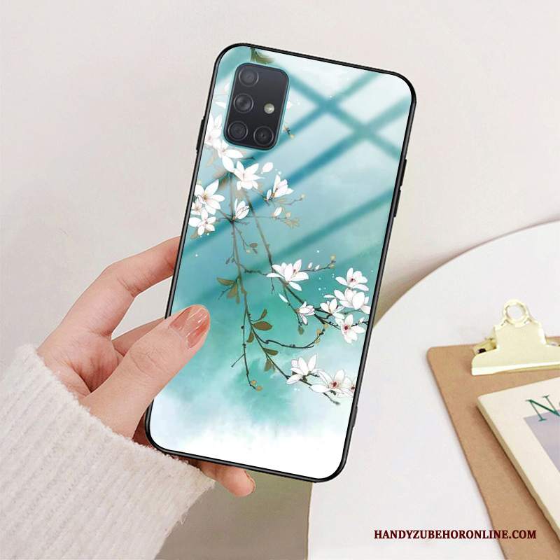 Custodia Samsung Galaxy A71 Silicone Vetro Di Personalità, Cover Samsung Galaxy A71 Protezione Rossotelefono