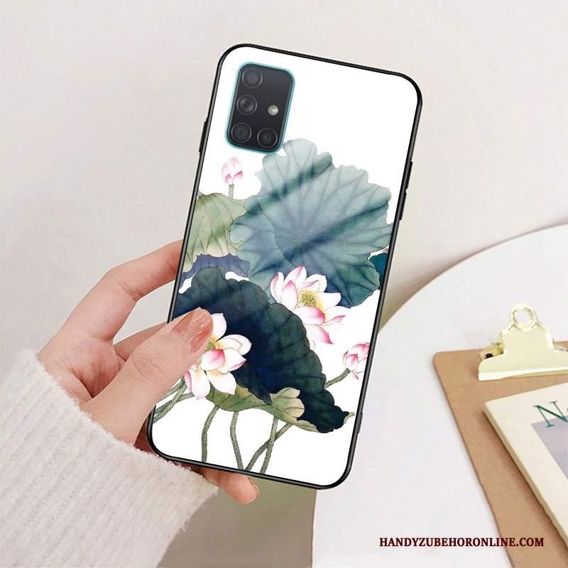 Custodia Samsung Galaxy A71 Silicone Vetro Di Personalità, Cover Samsung Galaxy A71 Protezione Rossotelefono