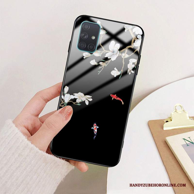 Custodia Samsung Galaxy A71 Silicone Vetro Di Personalità, Cover Samsung Galaxy A71 Protezione Rossotelefono