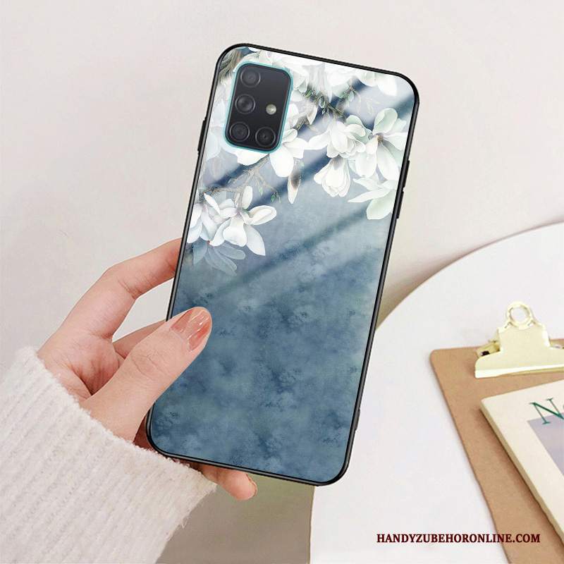 Custodia Samsung Galaxy A71 Silicone Vetro Di Personalità, Cover Samsung Galaxy A71 Protezione Rossotelefono