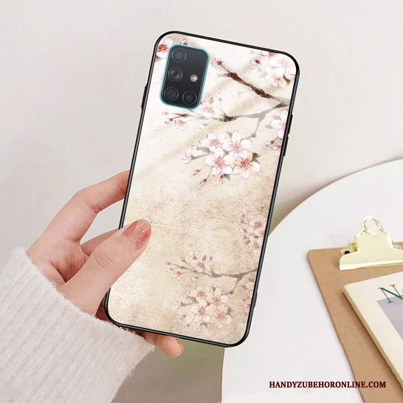 Custodia Samsung Galaxy A71 Silicone Vetro Di Personalità, Cover Samsung Galaxy A71 Protezione Rossotelefono