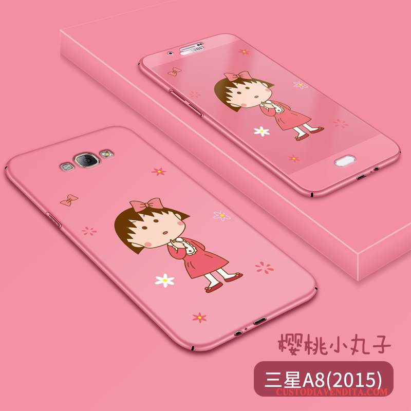 Custodia Samsung Galaxy A8 Cartone Animato Anti-caduta Rosa, Cover Samsung Galaxy A8 Protezione Di Personalità Macchiati