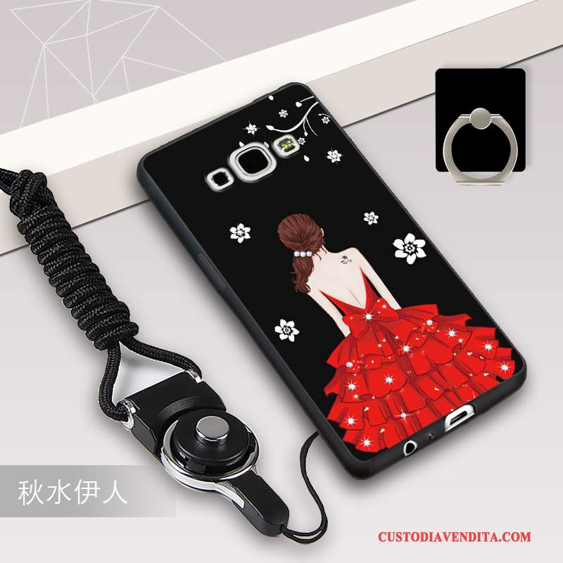 Custodia Samsung Galaxy A8 Silicone Telefono Ornamenti Appesi, Cover Samsung Galaxy A8 Protezione Tutto Incluso Anti-caduta