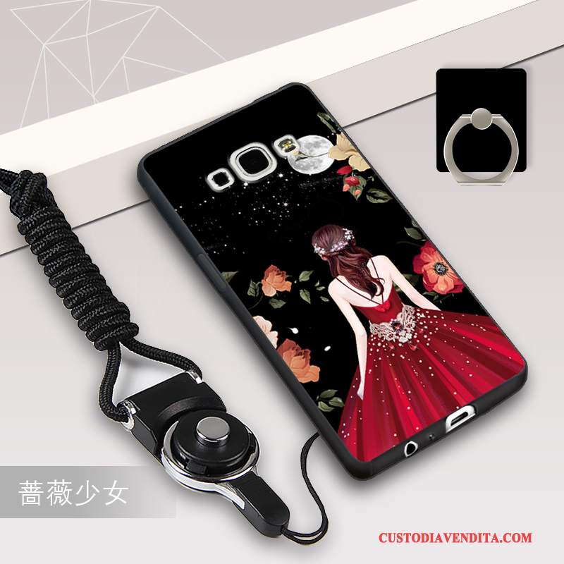 Custodia Samsung Galaxy A8 Silicone Telefono Ornamenti Appesi, Cover Samsung Galaxy A8 Protezione Tutto Incluso Anti-caduta