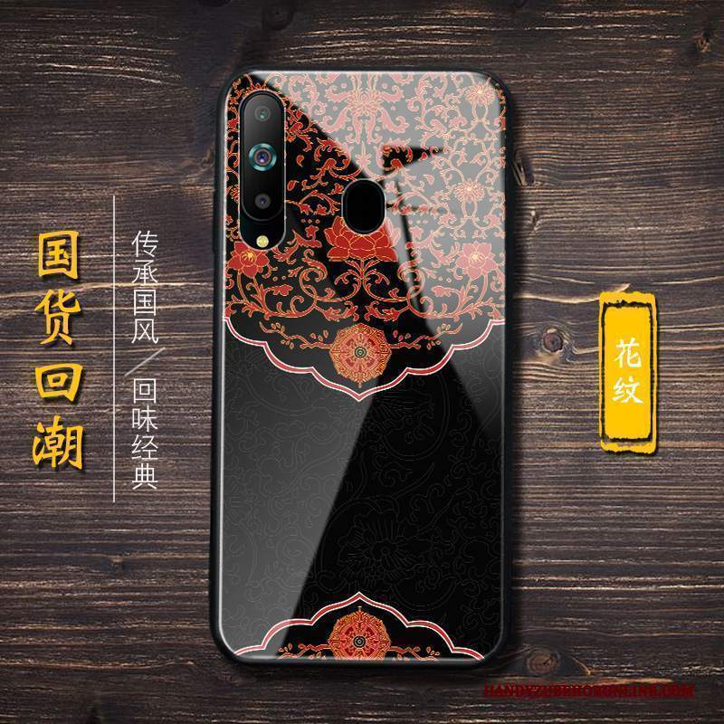 Custodia Samsung Galaxy A8s Protezione Telefono Marchio Di Tendenza, Cover Samsung Galaxy A8s Creativo Vetro Nero