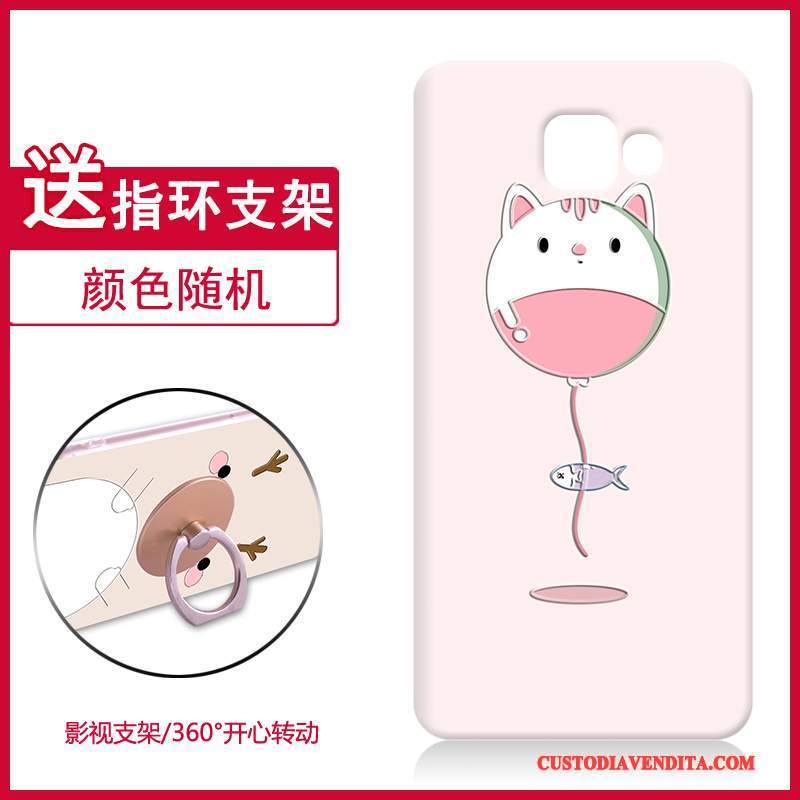 Custodia Samsung Galaxy A9 Cartone Animato Rosa Alto, Cover Samsung Galaxy A9 Silicone Blu Morbido