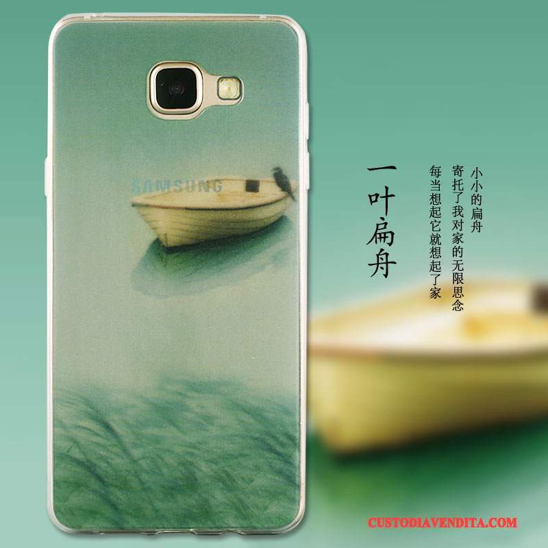 Custodia Samsung Galaxy A9 Protezione Anti-caduta Maglia, Cover Samsung Galaxy A9 Verde Macchiati