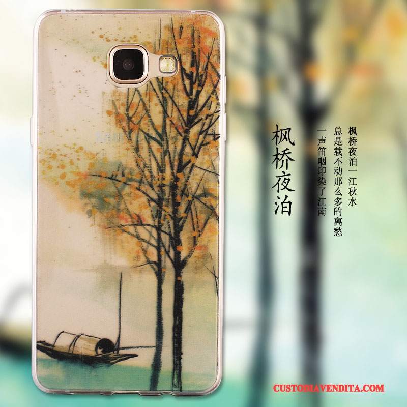 Custodia Samsung Galaxy A9 Protezione Anti-caduta Maglia, Cover Samsung Galaxy A9 Verde Macchiati