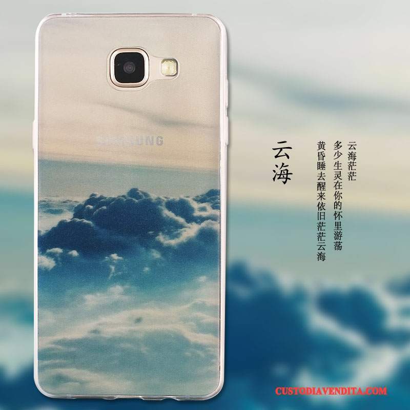 Custodia Samsung Galaxy A9 Protezione Anti-caduta Maglia, Cover Samsung Galaxy A9 Verde Macchiati