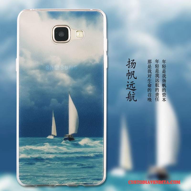 Custodia Samsung Galaxy A9 Protezione Anti-caduta Maglia, Cover Samsung Galaxy A9 Verde Macchiati