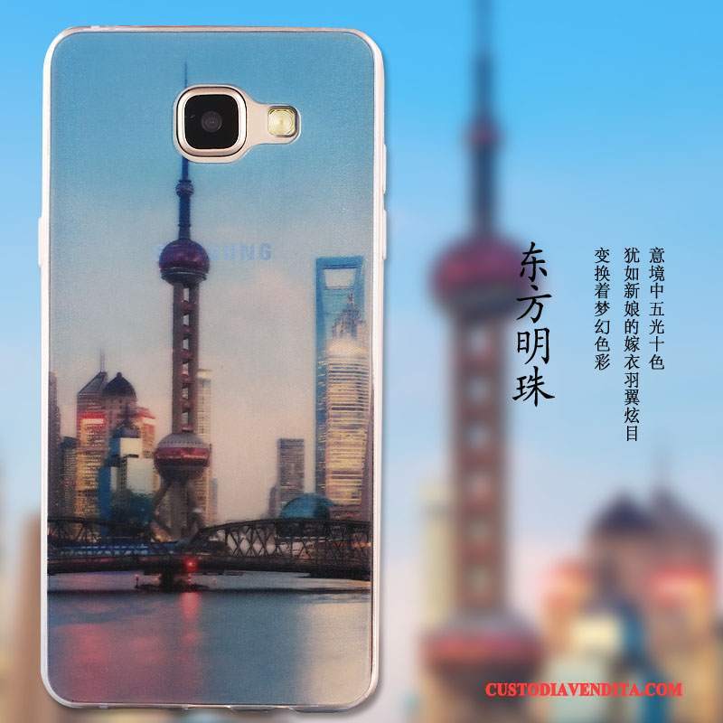 Custodia Samsung Galaxy A9 Protezione Anti-caduta Maglia, Cover Samsung Galaxy A9 Verde Macchiati