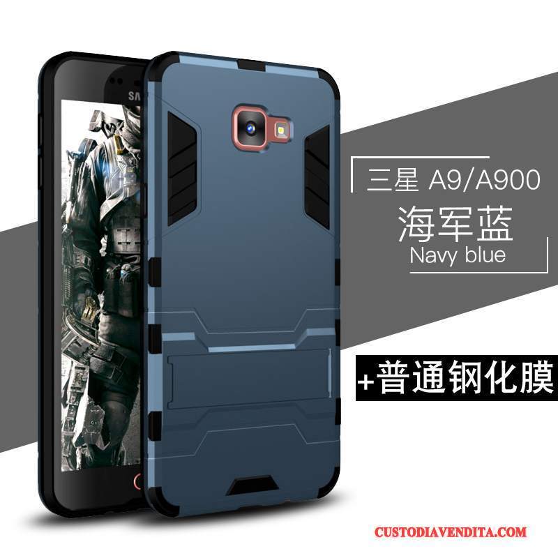 Custodia Samsung Galaxy A9 Silicone Tutto Incluso Blu Scuro, Cover Samsung Galaxy A9 Protezione Alto Macchiati