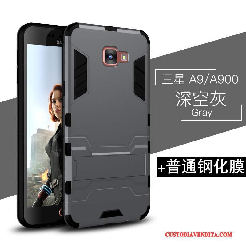 Custodia Samsung Galaxy A9 Silicone Tutto Incluso Blu Scuro, Cover Samsung Galaxy A9 Protezione Alto Macchiati