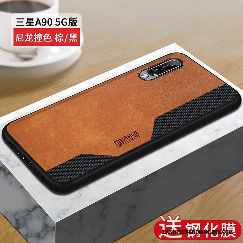 Custodia Samsung Galaxy A90 5g Pelle Rosso Tutto Incluso, Cover Samsung Galaxy A90 5g Protezione Telefono Anti-caduta