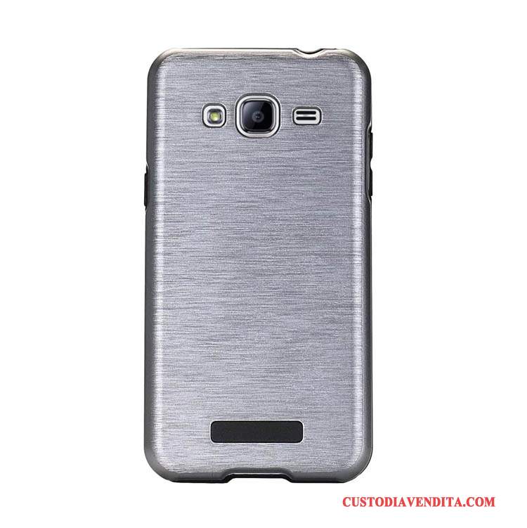 Custodia Samsung Galaxy J3 2015 Creativo Semplici Porpora, Cover Samsung Galaxy J3 2015 Protezione Di Personalità Seta