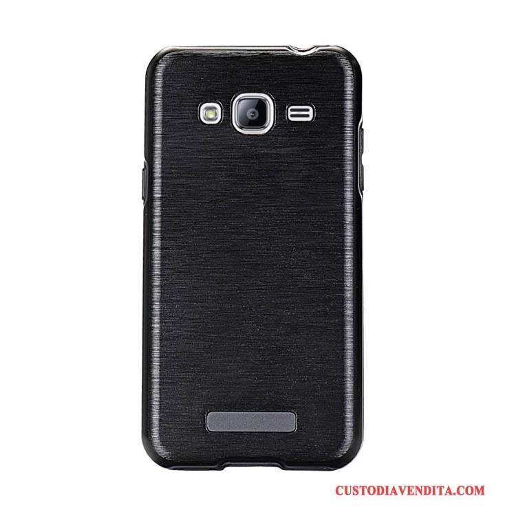 Custodia Samsung Galaxy J3 2015 Creativo Semplici Porpora, Cover Samsung Galaxy J3 2015 Protezione Di Personalità Seta