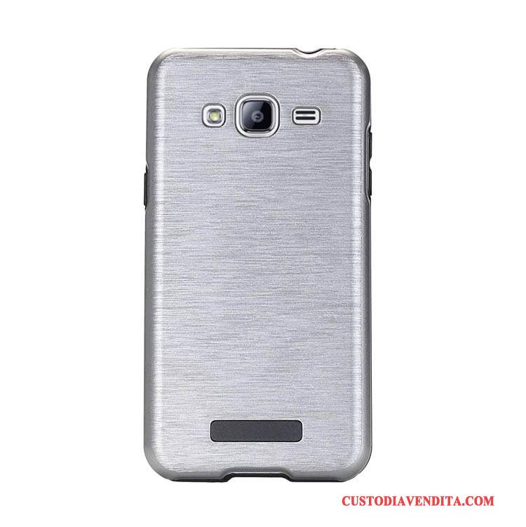 Custodia Samsung Galaxy J3 2015 Creativo Semplici Porpora, Cover Samsung Galaxy J3 2015 Protezione Di Personalità Seta