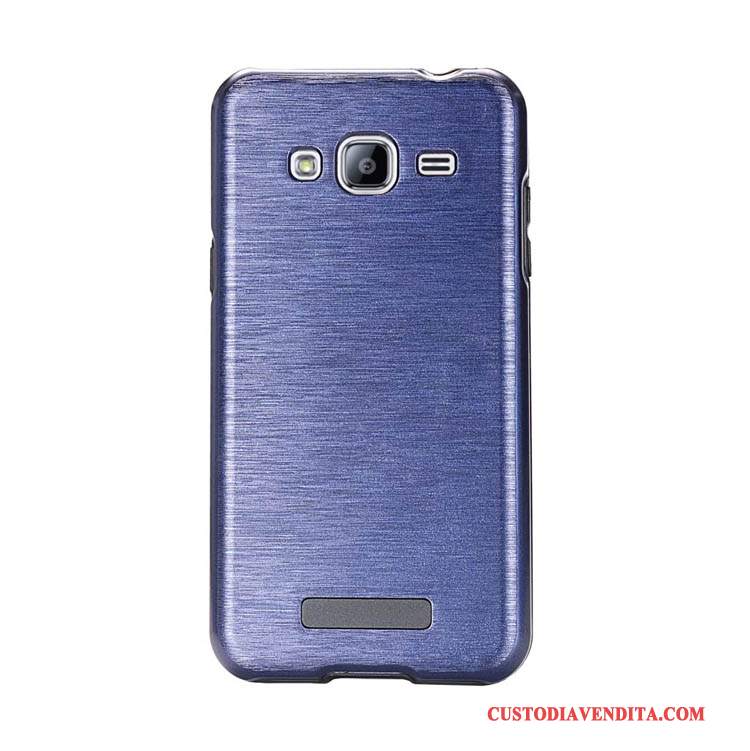 Custodia Samsung Galaxy J3 2015 Creativo Semplici Porpora, Cover Samsung Galaxy J3 2015 Protezione Di Personalità Seta