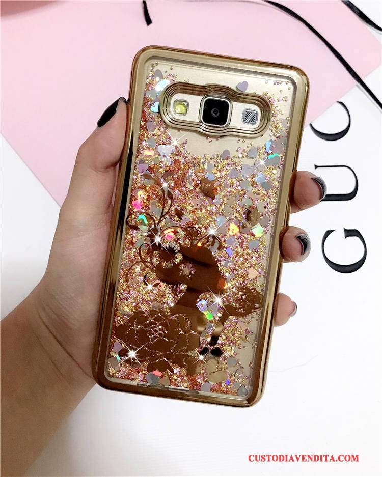 Custodia Samsung Galaxy J3 2015 Porpora Liquido, Cover Samsung Galaxy J3 2015 Blu Placcatura