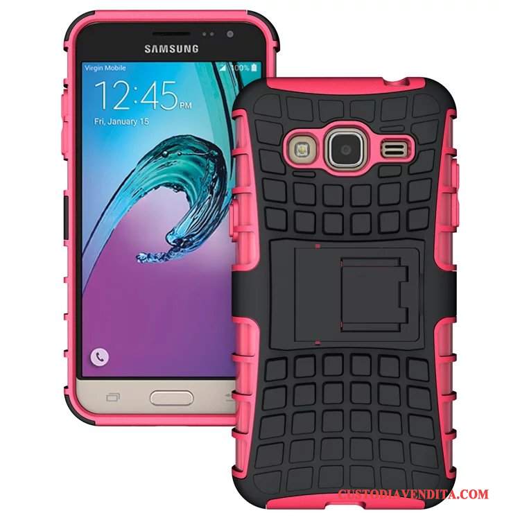 Custodia Samsung Galaxy J3 2016 Silicone Anti-caduta Nero, Cover Samsung Galaxy J3 2016 Protezione Supportotelefono