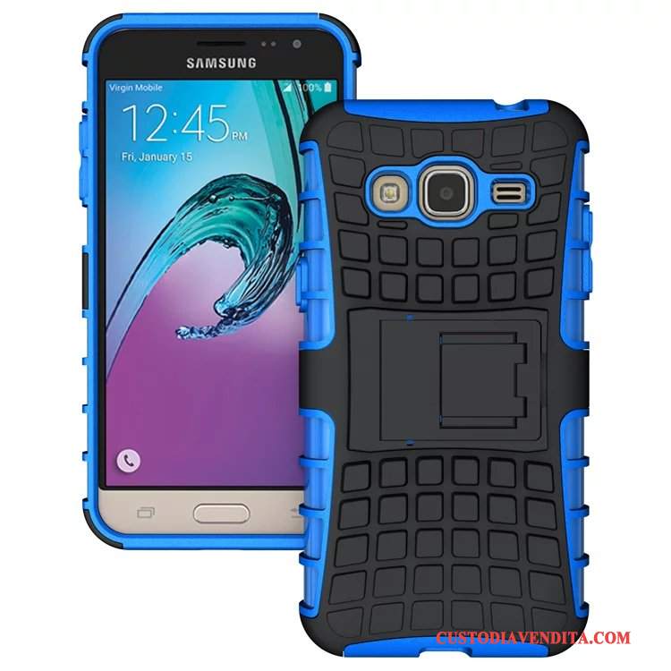 Custodia Samsung Galaxy J3 2016 Silicone Anti-caduta Nero, Cover Samsung Galaxy J3 2016 Protezione Supportotelefono