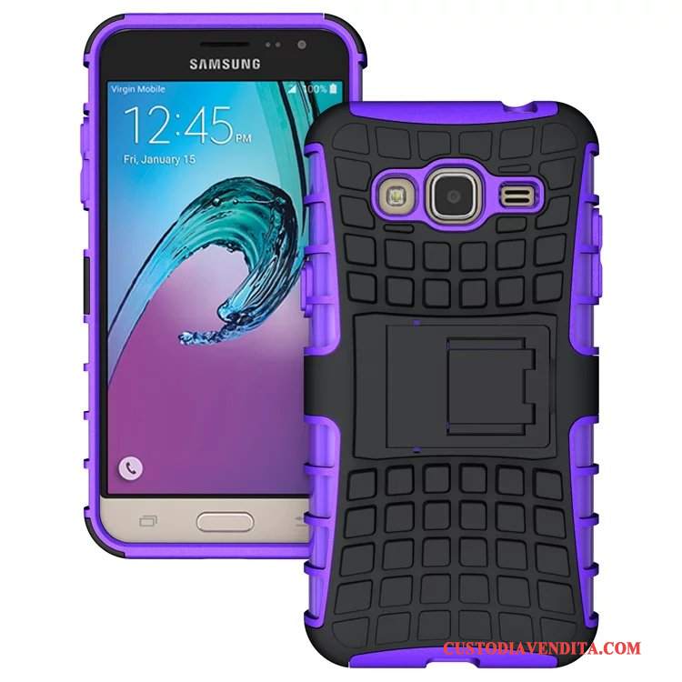 Custodia Samsung Galaxy J3 2016 Silicone Anti-caduta Nero, Cover Samsung Galaxy J3 2016 Protezione Supportotelefono