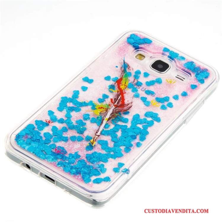 Custodia Samsung Galaxy J5 2015 Protezione Tutto Incluso Liquido, Cover Samsung Galaxy J5 2015 Blu Sabbie Mobili