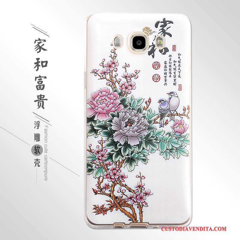 Custodia Samsung Galaxy J7 2016 Goffratura Rosatelefono, Cover Samsung Galaxy J7 2016 Protezione