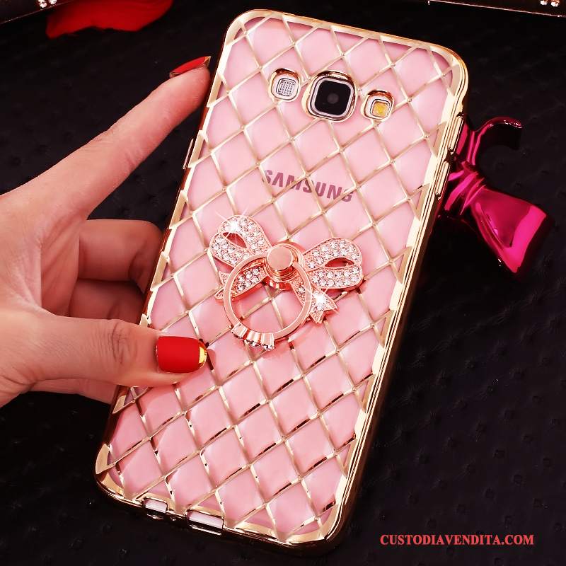 Custodia Samsung Galaxy J7 2016 Protezione Oro Anti-caduta, Cover Samsung Galaxy J7 2016 Creativo Ringtelefono