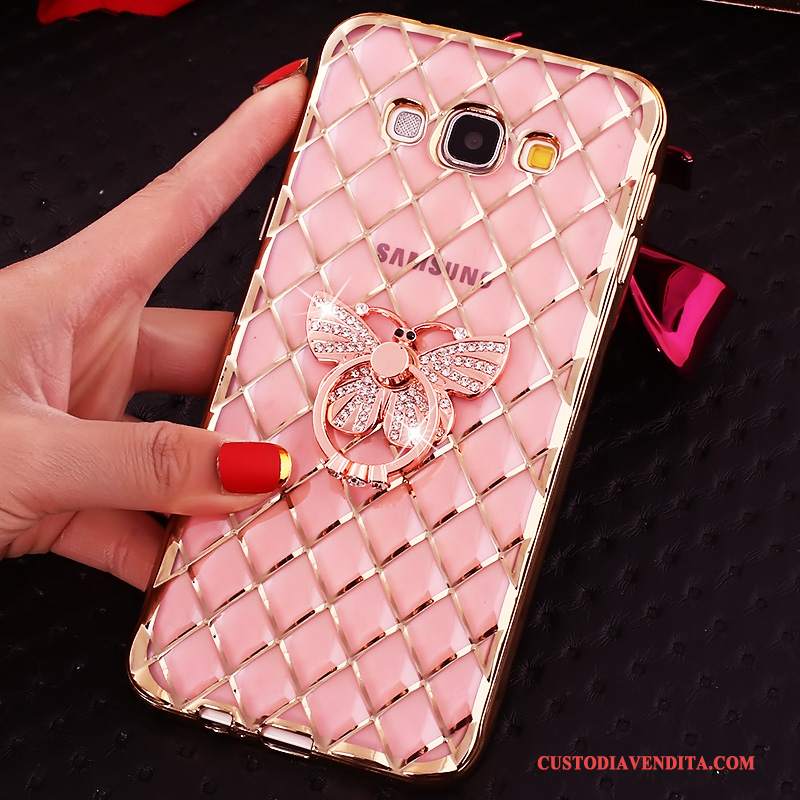 Custodia Samsung Galaxy J7 2016 Protezione Oro Anti-caduta, Cover Samsung Galaxy J7 2016 Creativo Ringtelefono