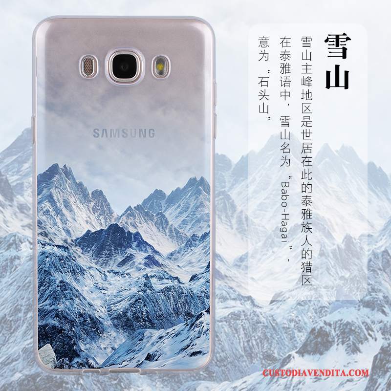 Custodia Samsung Galaxy J7 2016 Silicone Blu Chiaro Tendenza, Cover Samsung Galaxy J7 2016 Morbido Tutto Incluso