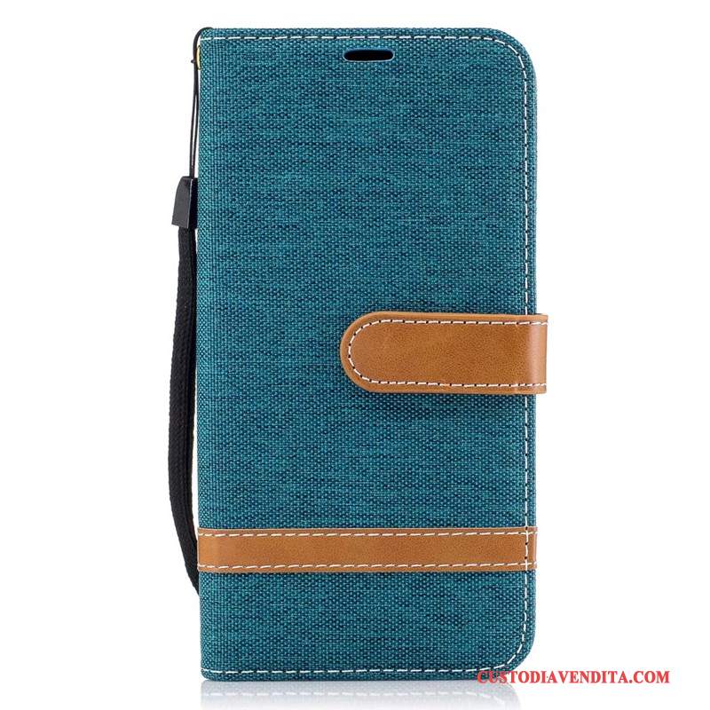 Custodia Samsung Galaxy J7 2017 Protezione Denim Rosso, Cover Samsung Galaxy J7 2017 Portafoglio Tutto Incluso