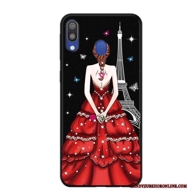 Custodia Samsung Galaxy M20 Protezione Bello Nero, Cover Samsung Galaxy M20 Macchiati Tendenza