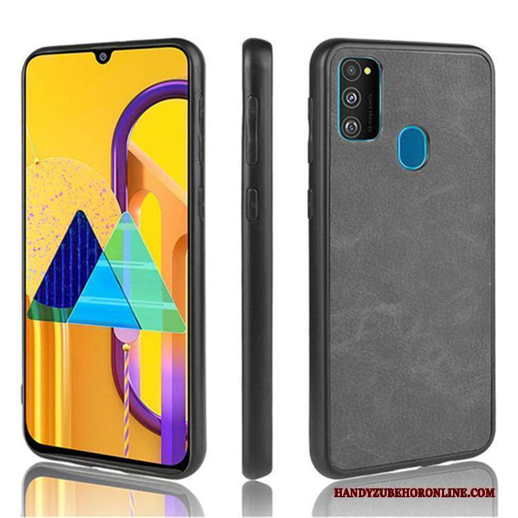 Custodia Samsung Galaxy M30s Pelle Difficile Tutto Incluso, Cover Samsung Galaxy M30s Protezione Nero