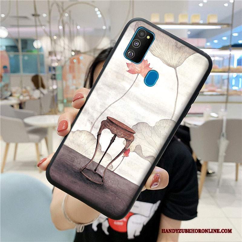 Custodia Samsung Galaxy M30s Silicone Morbidotelefono, Cover Samsung Galaxy M30s Protezione Stile Cinese Macchiati