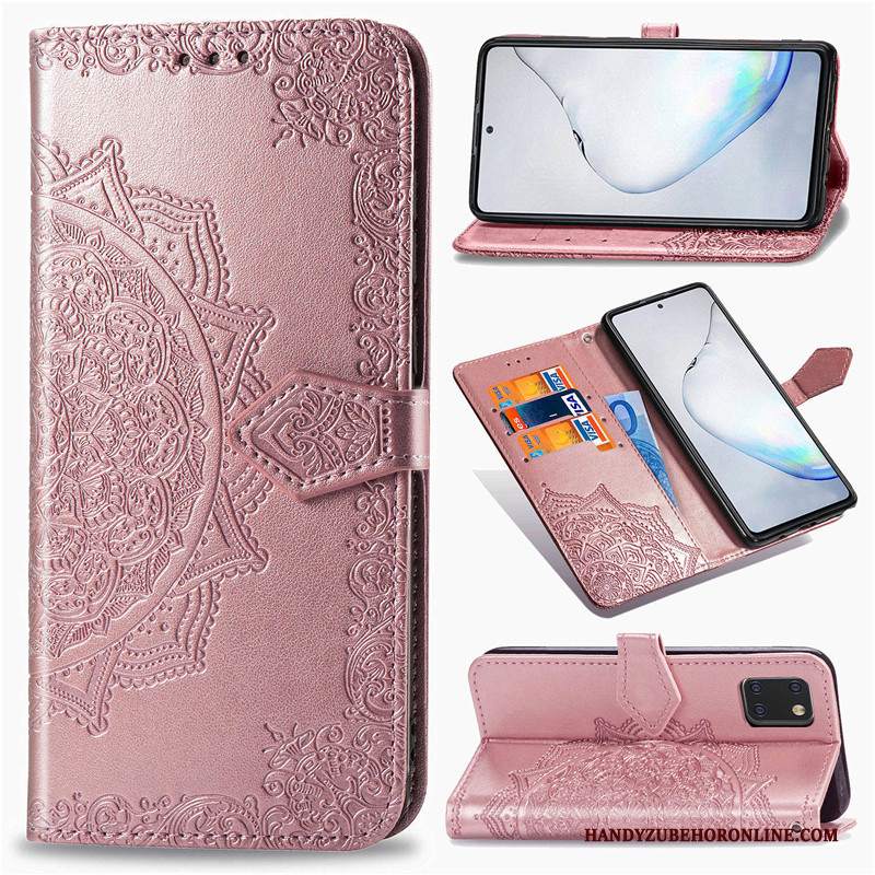 Custodia Samsung Galaxy Note 10 Lite Goffratura Monocromatico Verde, Cover Samsung Galaxy Note 10 Lite Pelle Goffraturatelefono