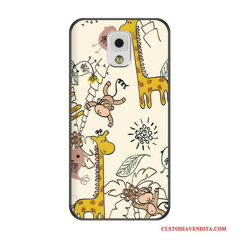 Custodia Samsung Galaxy Note 3 Goffratura Bianco Nero, Cover Samsung Galaxy Note 3 Protezione Telefono Morbido