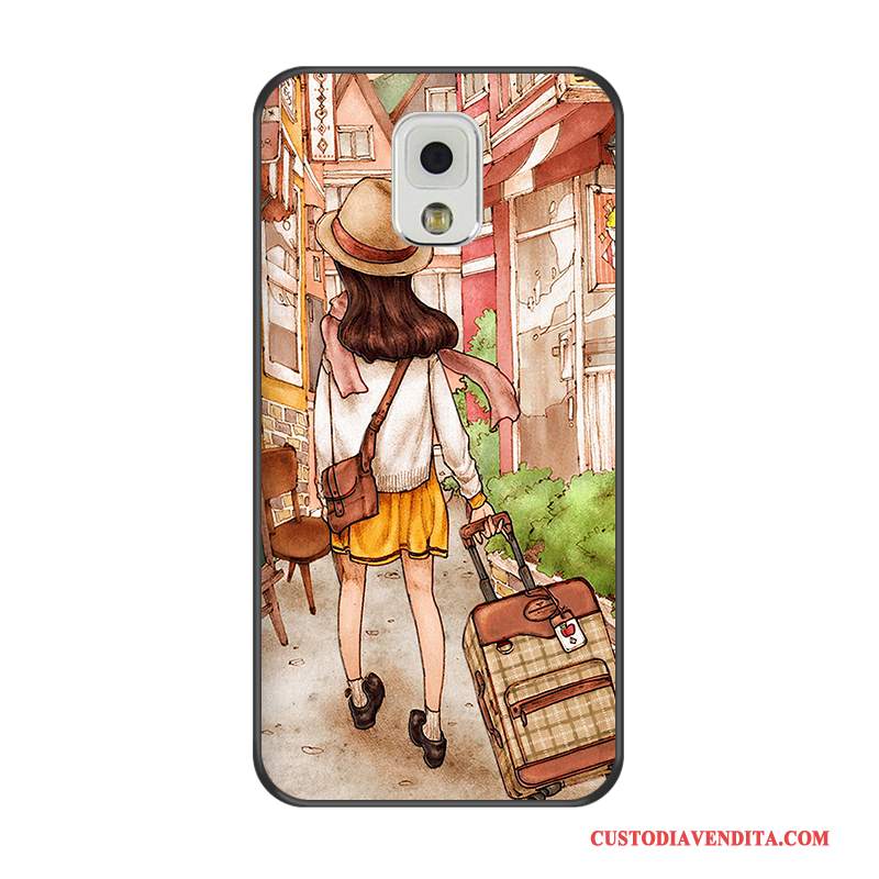 Custodia Samsung Galaxy Note 3 Goffratura Bianco Nero, Cover Samsung Galaxy Note 3 Protezione Telefono Morbido