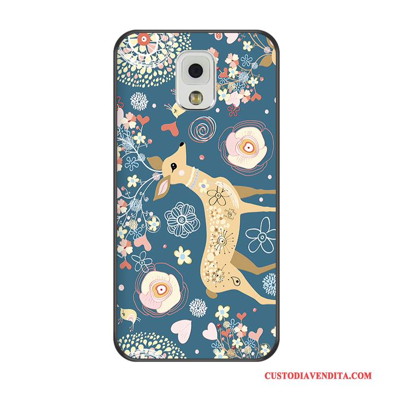 Custodia Samsung Galaxy Note 3 Goffratura Bianco Nero, Cover Samsung Galaxy Note 3 Protezione Telefono Morbido