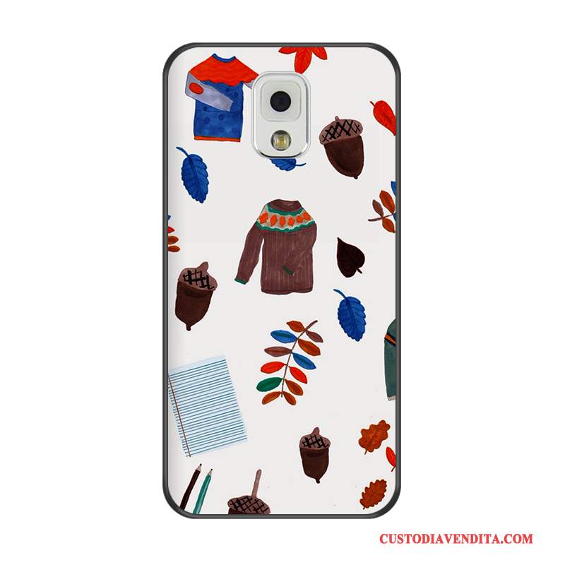 Custodia Samsung Galaxy Note 3 Goffratura Bianco Nero, Cover Samsung Galaxy Note 3 Protezione Telefono Morbido