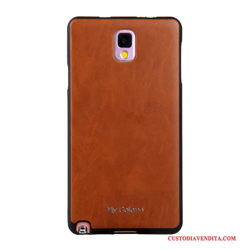 Custodia Samsung Galaxy Note 3 Pelle Morbido Affari, Cover Samsung Galaxy Note 3 Protezione Telefono Cachi