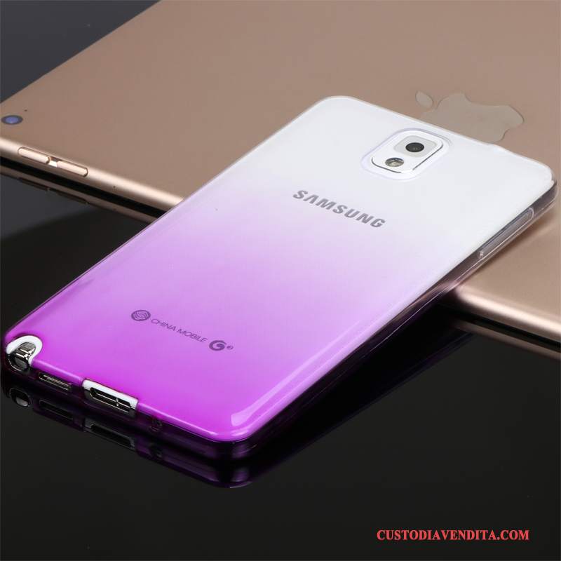 Custodia Samsung Galaxy Note 3 Silicone Porpora Trasparente, Cover Samsung Galaxy Note 3 Protezione Leggeretelefono