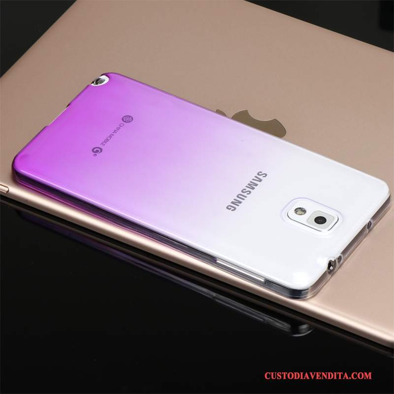 Custodia Samsung Galaxy Note 3 Silicone Porpora Trasparente, Cover Samsung Galaxy Note 3 Protezione Leggeretelefono