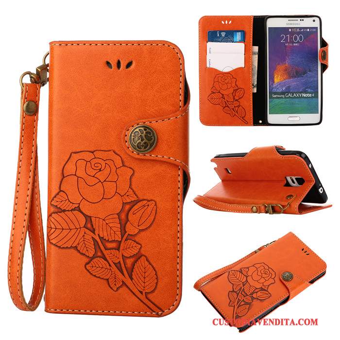 Custodia Samsung Galaxy Note 4 Folio Tutto Inclusotelefono, Cover Samsung Galaxy Note 4 Protezione Morbido Rosa