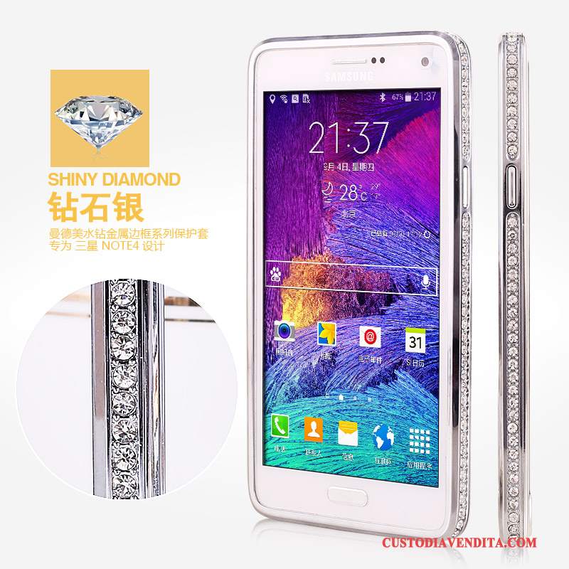 Custodia Samsung Galaxy Note 4 Protezione Telaio Metallo, Cover Samsung Galaxy Note 4 Tendenzatelefono