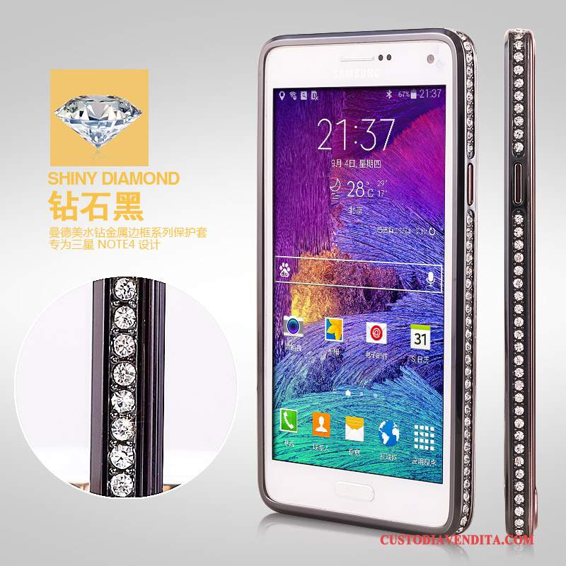 Custodia Samsung Galaxy Note 4 Protezione Telaio Metallo, Cover Samsung Galaxy Note 4 Tendenzatelefono