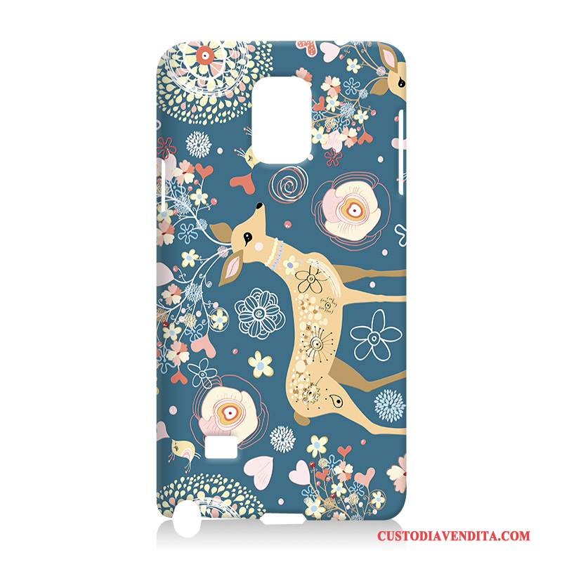 Custodia Samsung Galaxy Note 4 Silicone Morbido Blu, Cover Samsung Galaxy Note 4 Goffratura Telefono