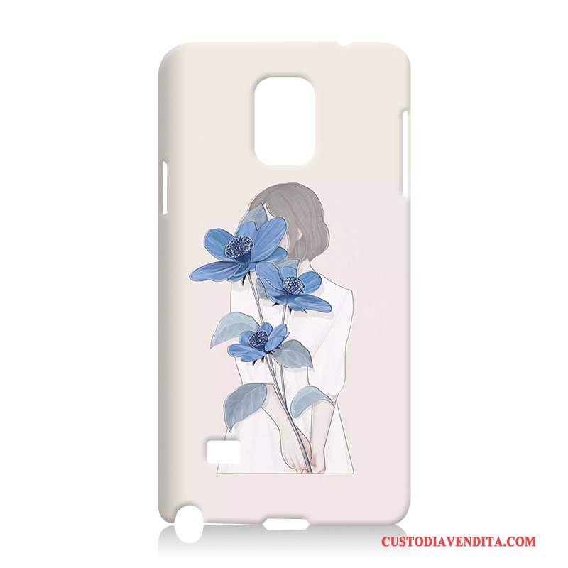 Custodia Samsung Galaxy Note 4 Silicone Morbido Blu, Cover Samsung Galaxy Note 4 Goffratura Telefono