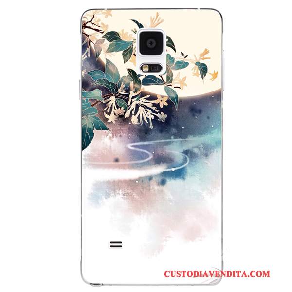 Custodia Samsung Galaxy Note 4 Silicone Ornamenti Appesi Morbido, Cover Samsung Galaxy Note 4 Fiori Stile Cinese Porpora